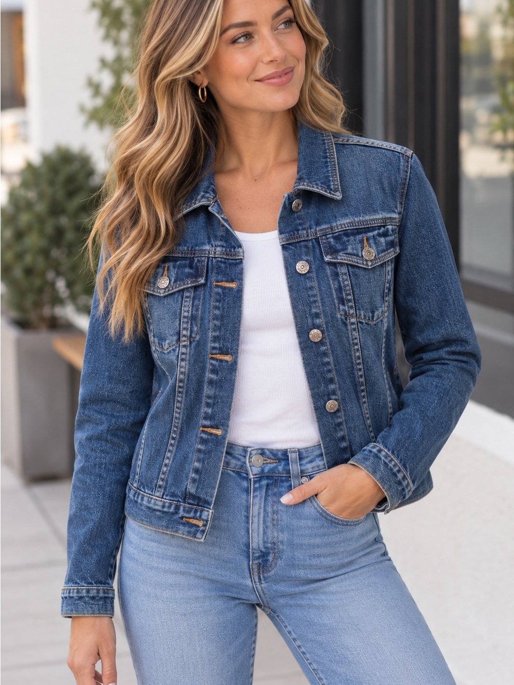 Arizona Jean Company Women’s Classic Denim Jacket Blue NWOT